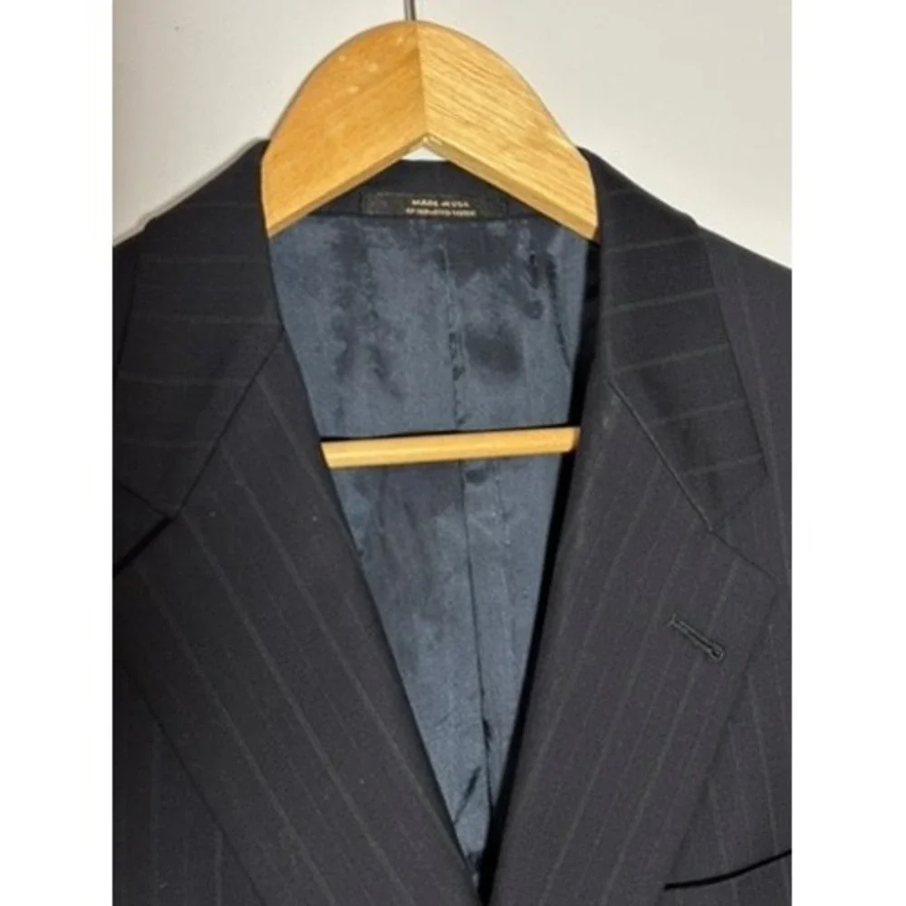 Hart Schaffner Men's 40R Pinstripe Blazer Sport‎ Coat Gold Trumpeter Classic USA